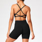 Seamless Slim Yoga Bra+ Sports Shorts 2-piece Set