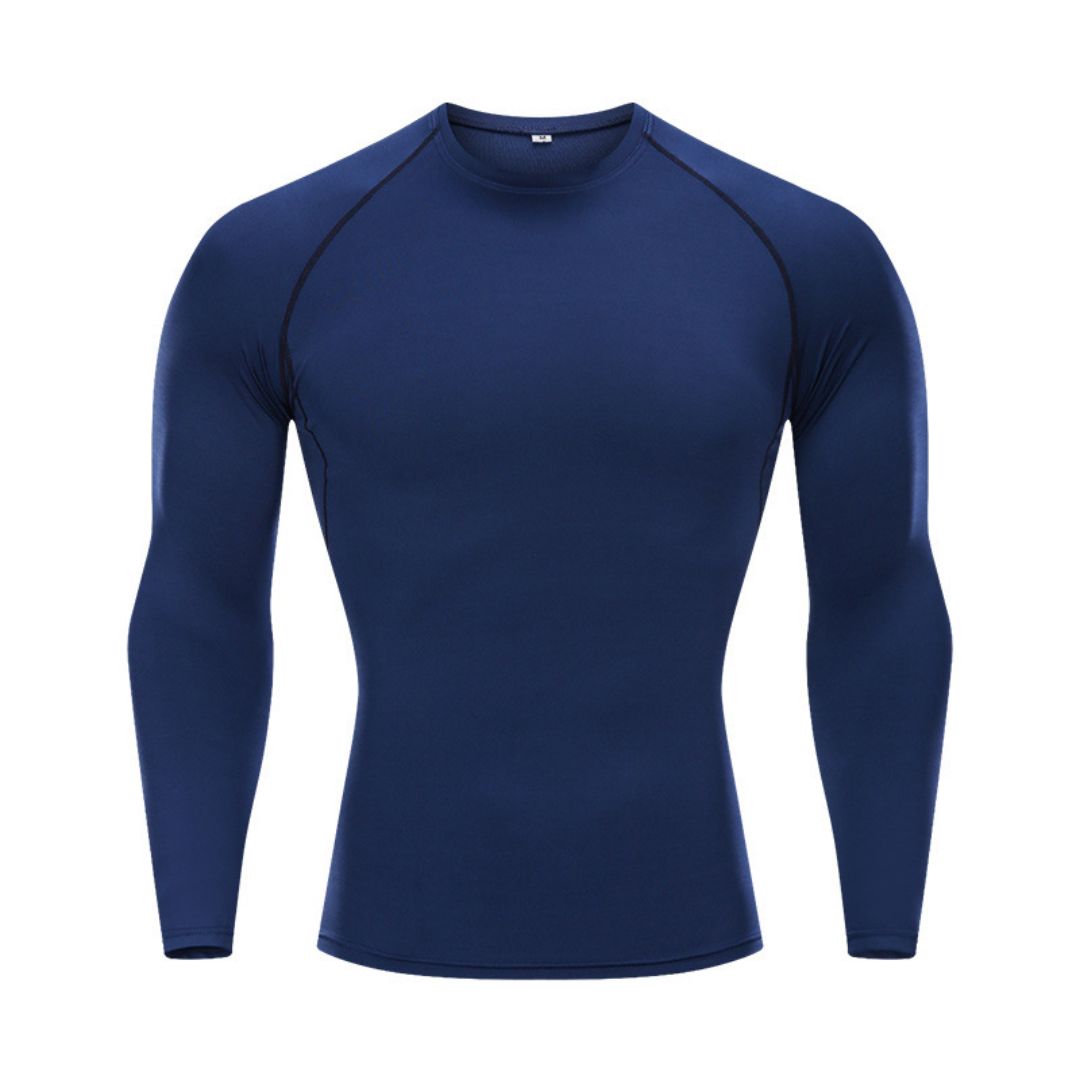 Long sleeve men's round neck sports T-shirt