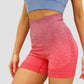 Seamless daired high-rise hip yoga shorts