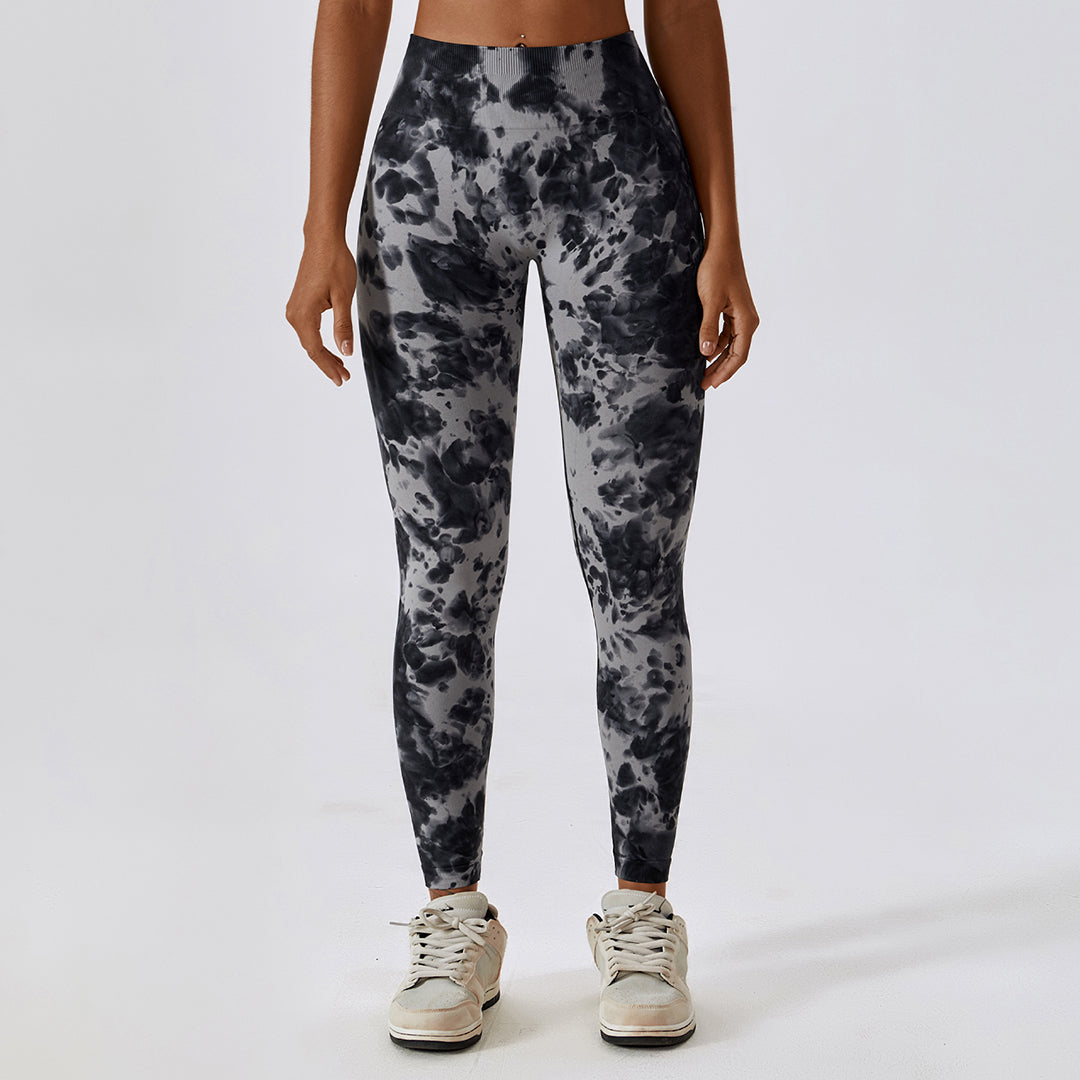 Tie-dye seamless high waist yoga leggings