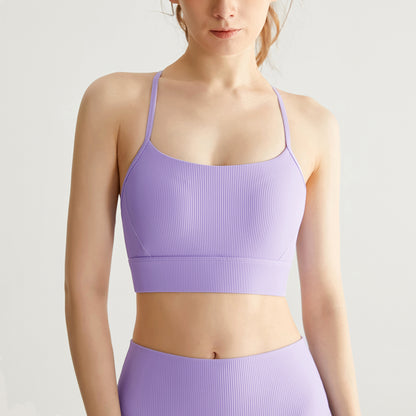 Soutien-gorge de sport une pièce à bretelles croisées