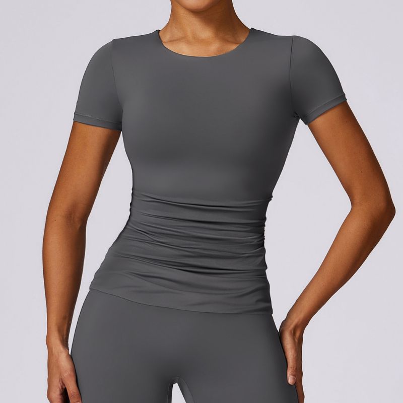 Breathable skinny yoga short-sleeved T-shirt