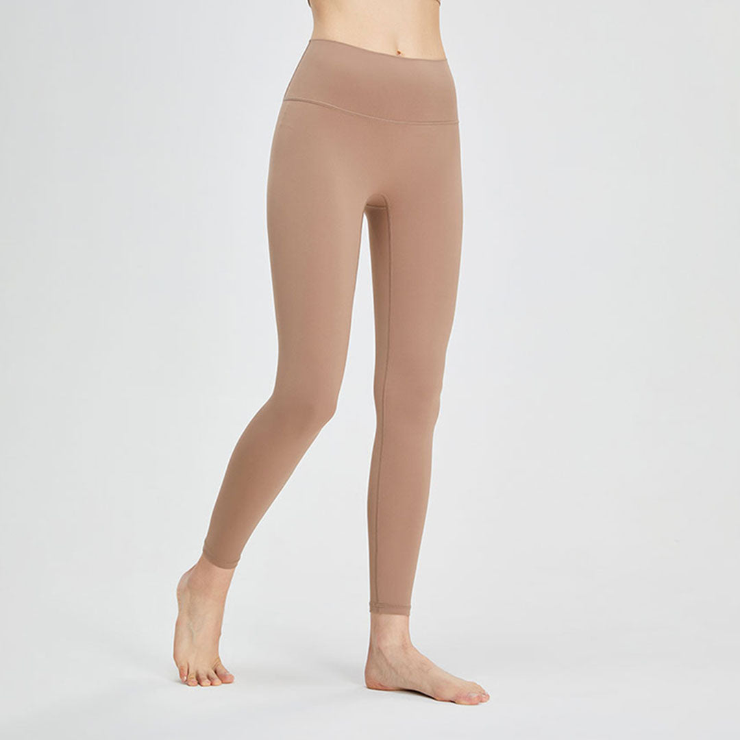 Leggings de yoga de sport taille haute de couleur unie