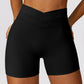 Peach hip high waist yoga shorts