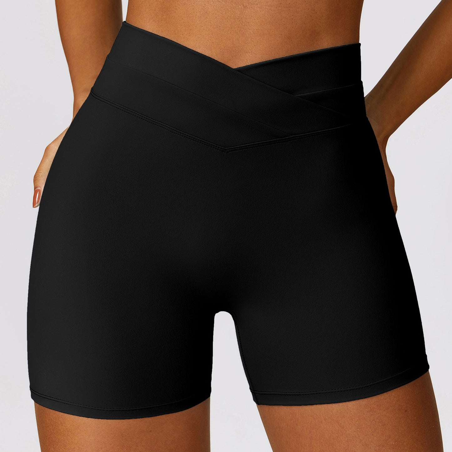 Peach hip high waist yoga shorts