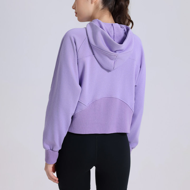 Velvet Warm Loose Half Zip Hooded Sweatshirt