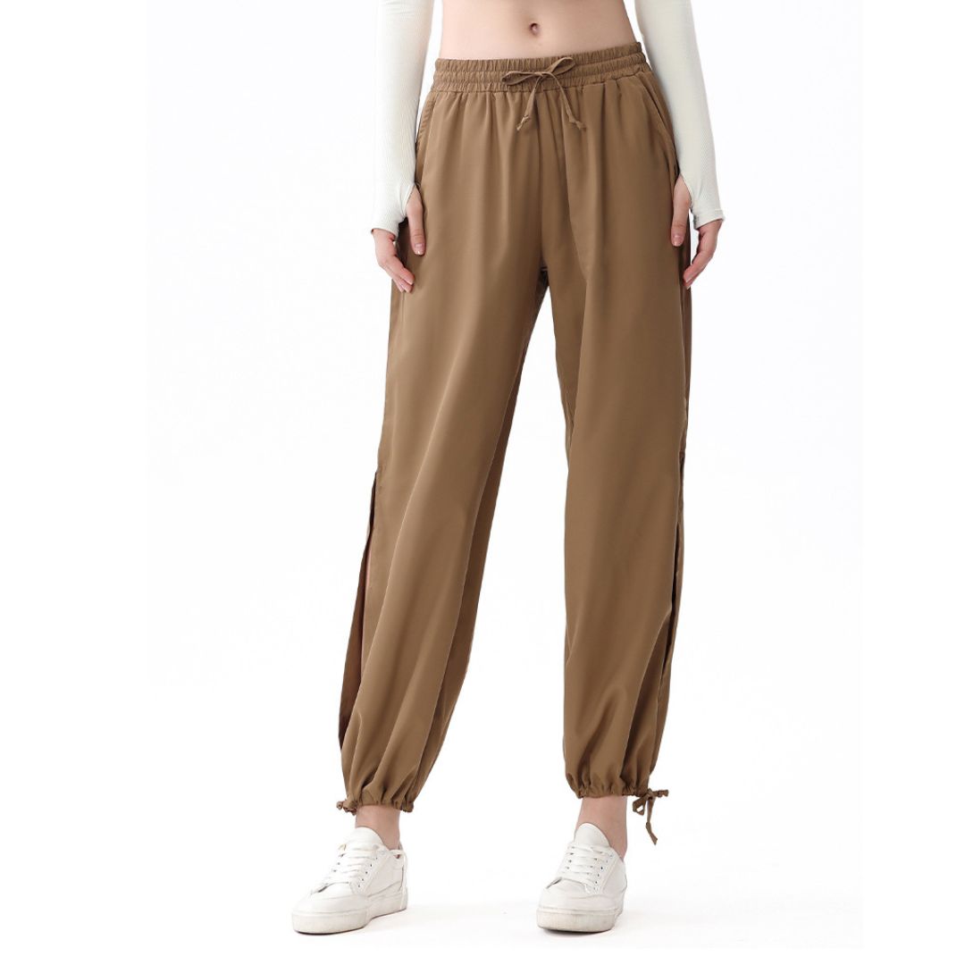 High-waisted loose-fitting sports jogging pants