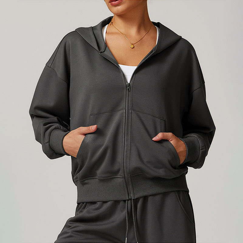 Casual Full Zipper Hoodie Sports Sweatshirts