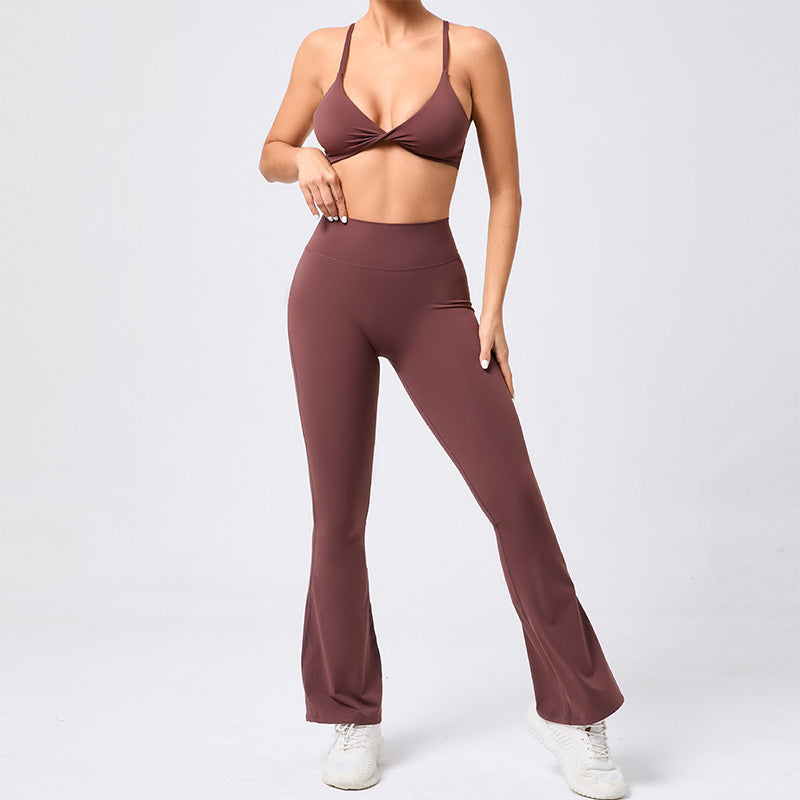 Adjustable bra & flared quick-drying pants sets