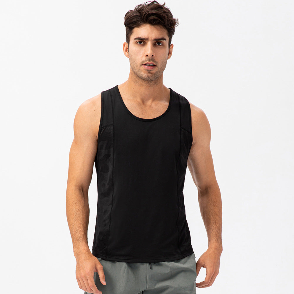 Men's summer cotton camouflage sleeveless sports top