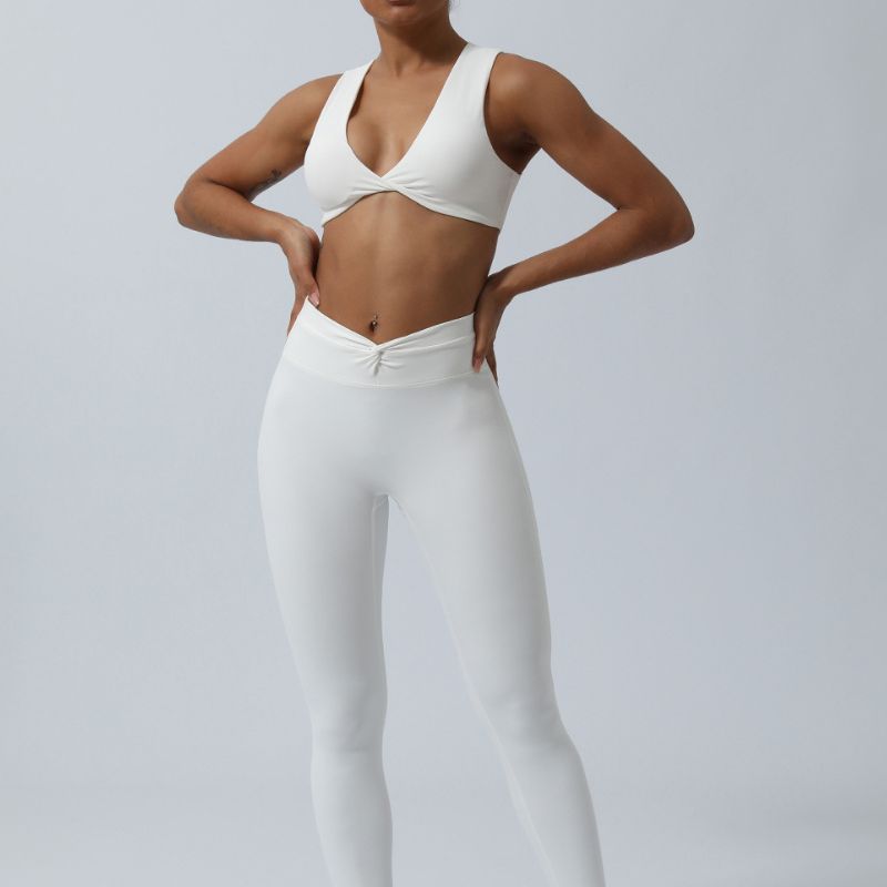 Twisted bra & leggings two-piece sports sets