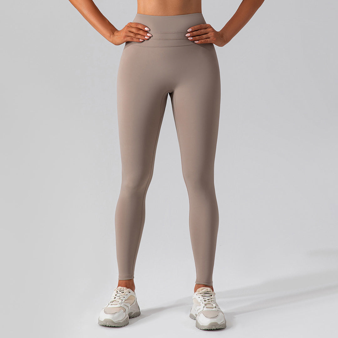 High waist skinny solid color leggings