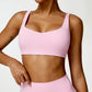 Solid color straight back sports bra