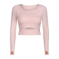 Solid color long-sleeved tight-fitting top