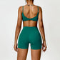 Quick-drying halterneck bra & sports shorts 2-piece set