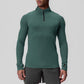 Men's quick drying half zipper solid color long sleeved sports top