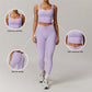 Breathable tight back tank tops+High-waisted hip-lifting leggings 2 pieces set