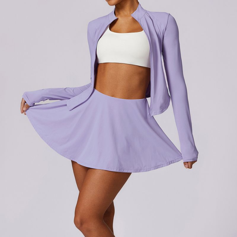 Sunscreen Ice Silk Long Sleeve & Skirt yoga Sets