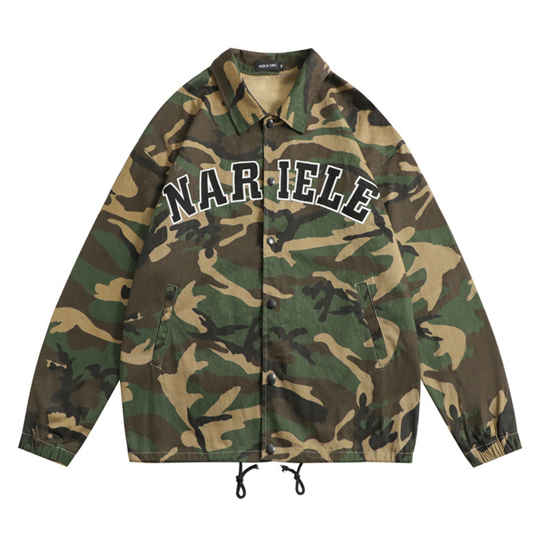 Outdoor camouflage drawstring sports jacket