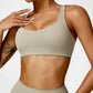 Solid color straight back sports bra