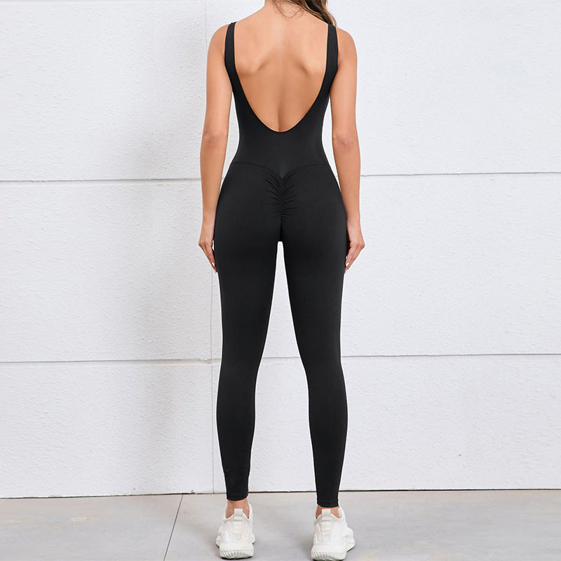 Quick-drying sports cut-out back bodysuits