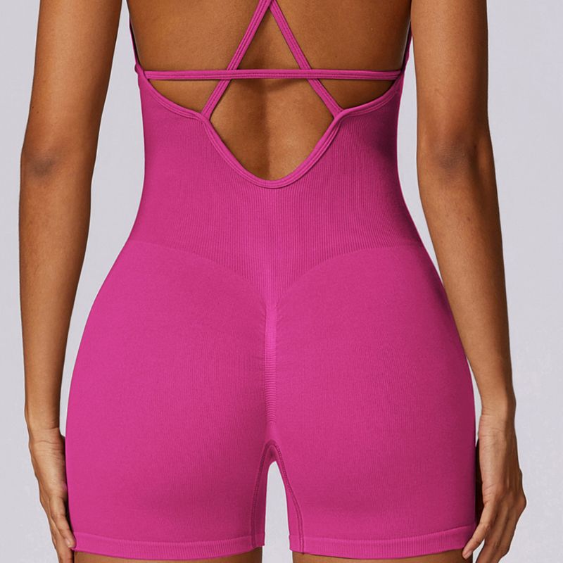 High-elastic seamless beauty-backed yoga Bodysuits