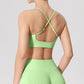 Ultra-Soft Breathable Cross Back Thin Straps Sports Bra