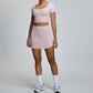 Short sleeve fashion simple sports skirt sets
