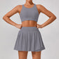 Quick Dry Breathable Tank Top Bra + Sports Skirts 2-piece Set