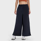 Side pockets waist-cinched wide-leg pants