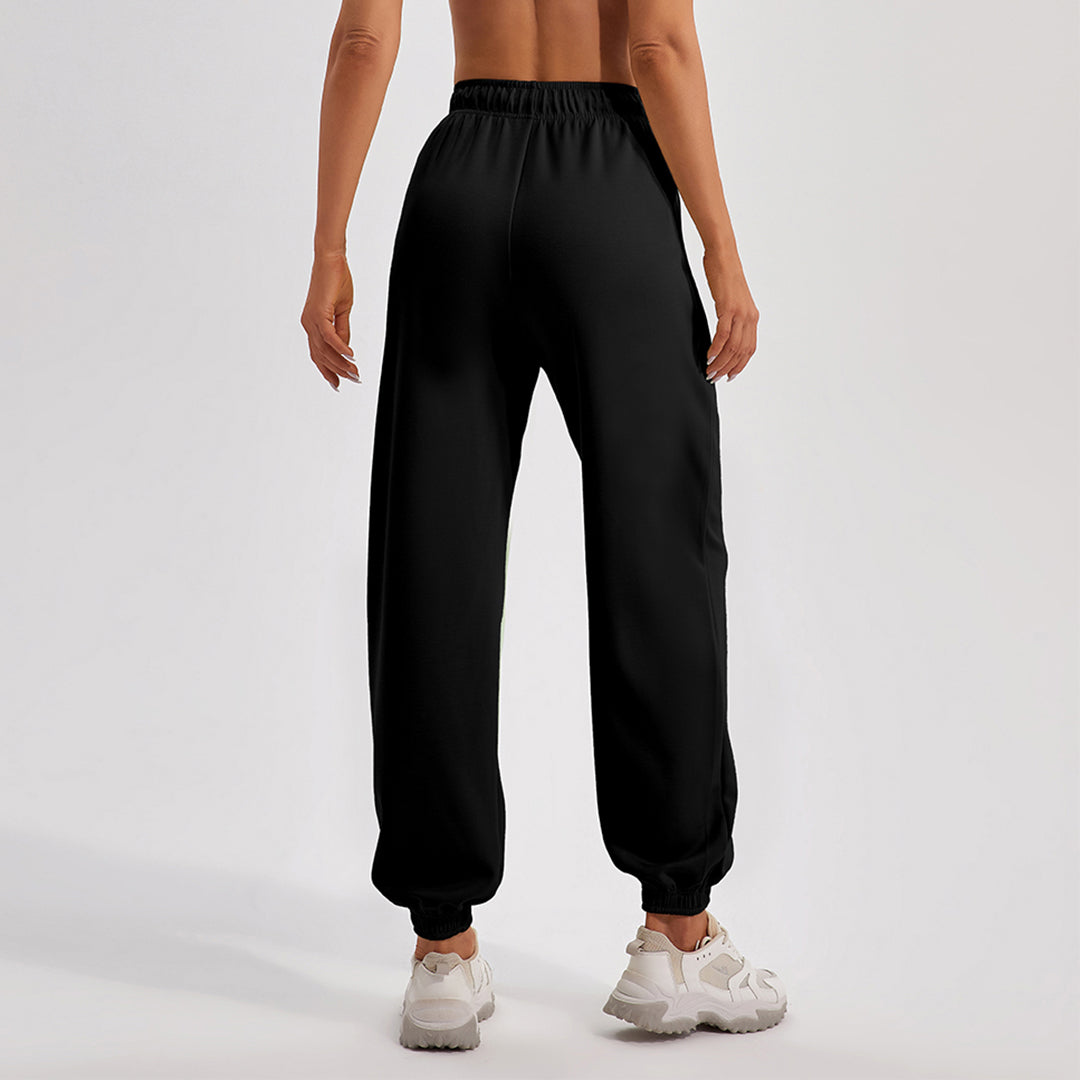 Pantalon de jogging droit ample taille haute