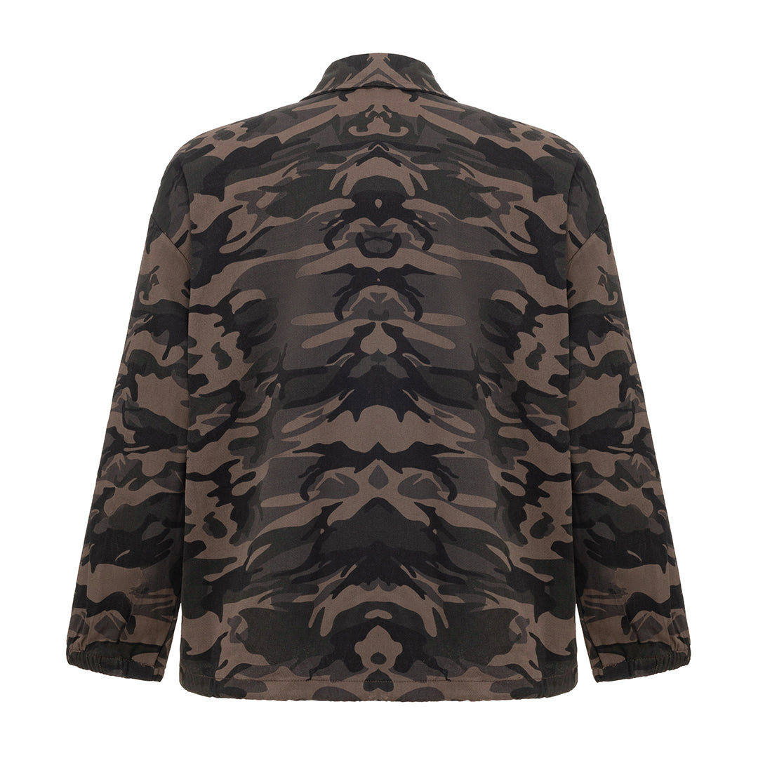 Outdoor camouflage drawstring sports jacket