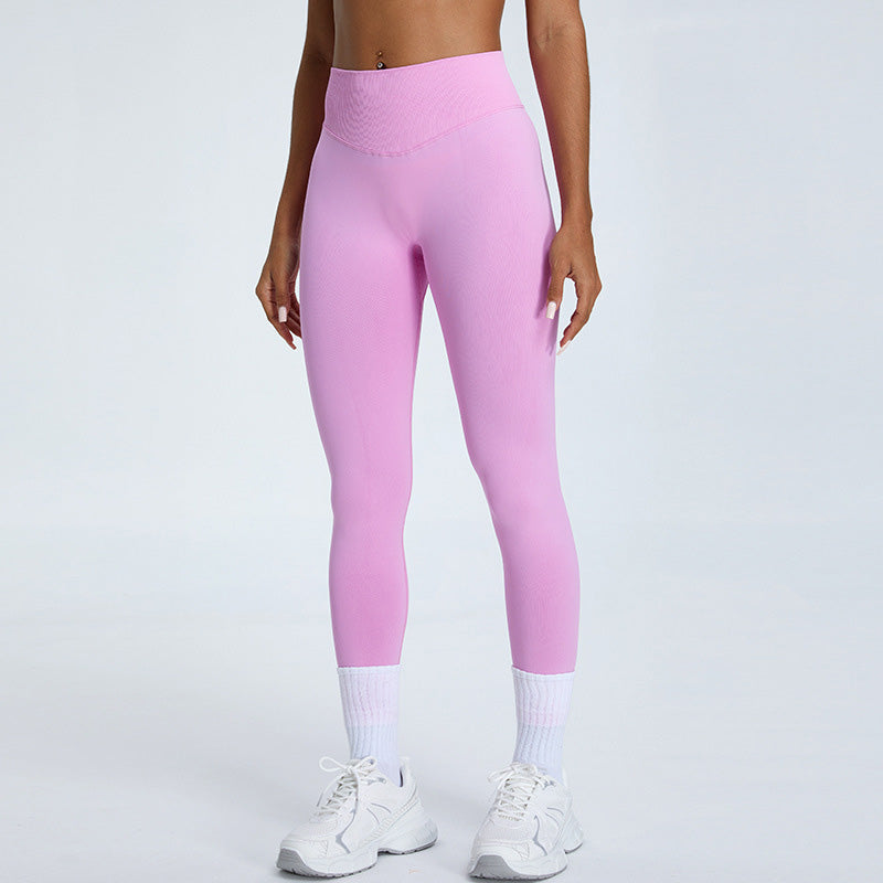 Seamless fitness hip lift running leggings