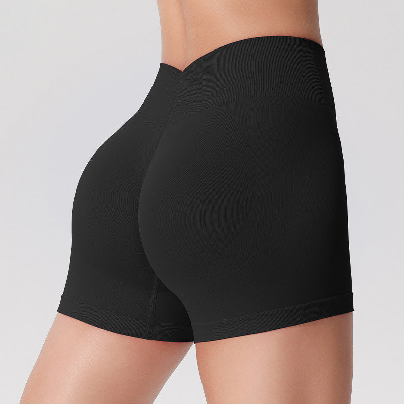 Seamless High-waisted Running Shorts with Peach Buttock