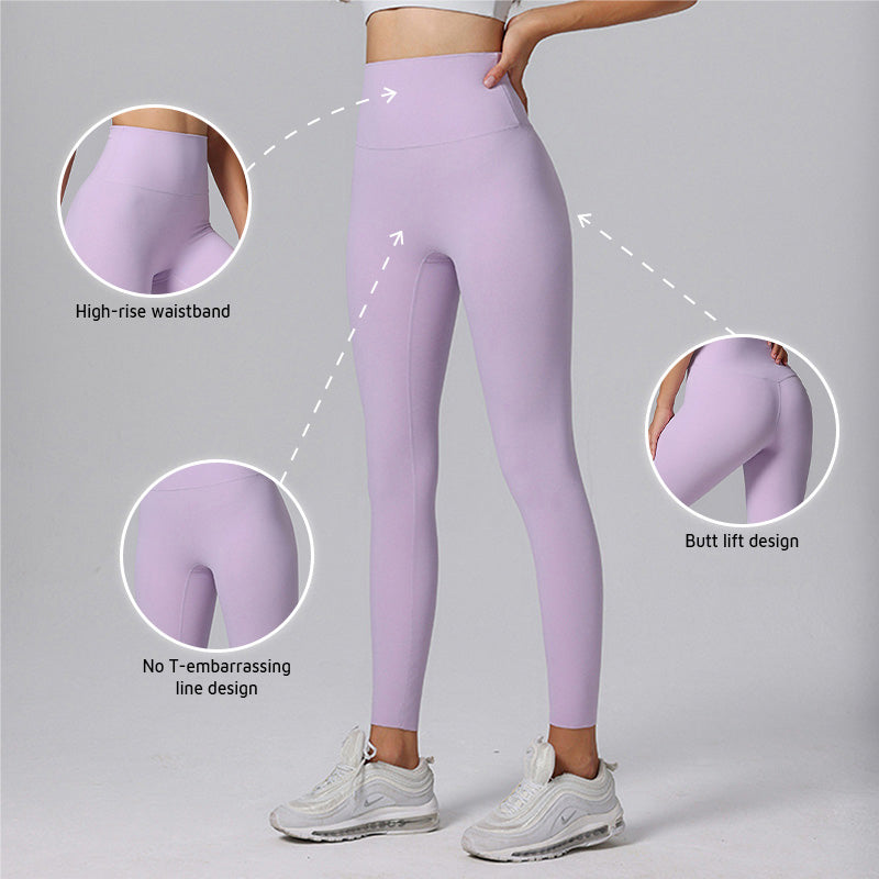 Lycra high waist tummy control nude yoga Leggings