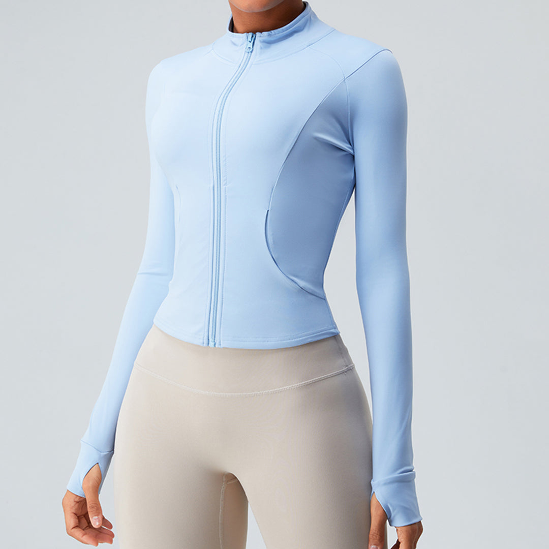 Zippered skinny yoga jacket