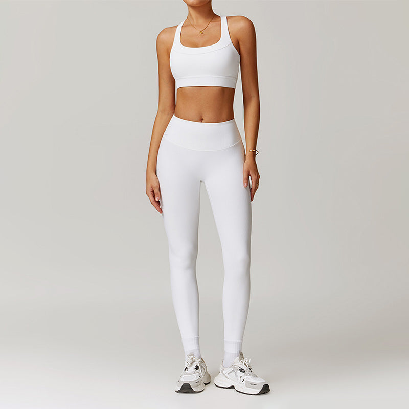 Quick-Dry Racerback Sports Bra + High-Waist Legging 2-Piece Set