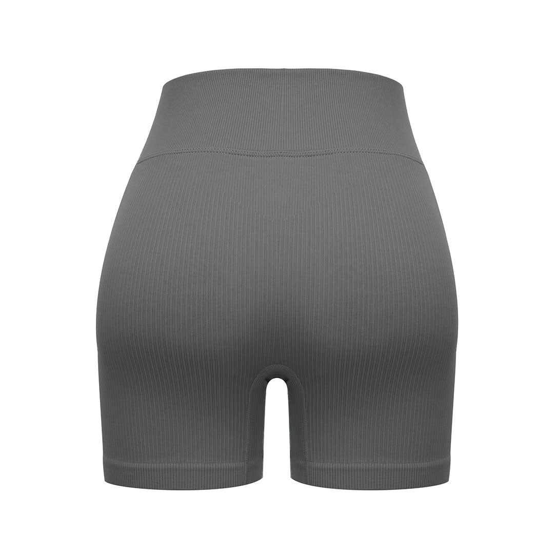 Solid color drawstring seamless knit sports shorts