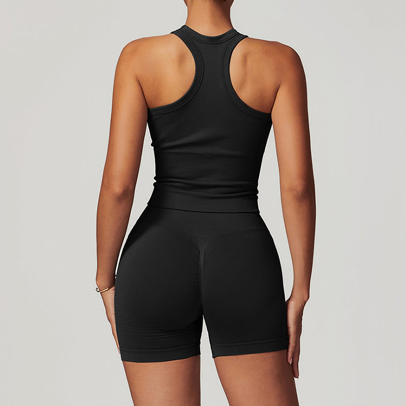 Seamless Racerback Sports Tank Top + Short Set