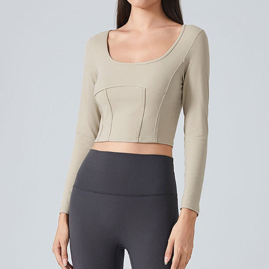 Slimming long sleeved sports Crop top