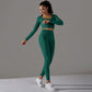 Seamless long-sleeved top &  leggings 2-piece set