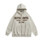 Solid color lettered embroidered hoodie