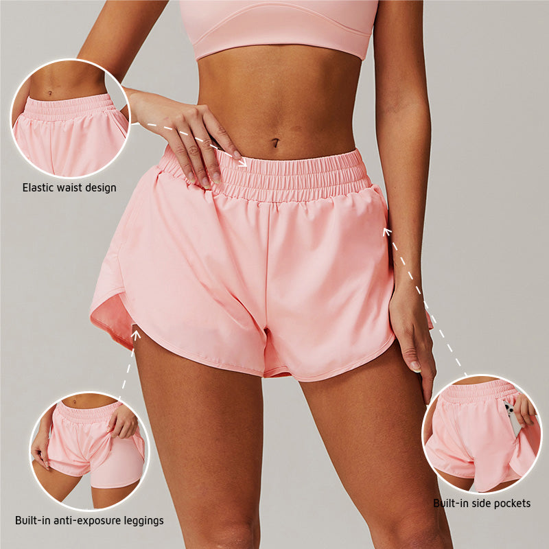 POCKET QUICK-DRYING HIP-LIFTING RUNNING FITNESS YOGA SHORTS