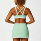 Ultra-Soft Cross Back Gym Bra + Skirts Yoga Set