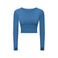 Solid color long-sleeved tight-fitting top