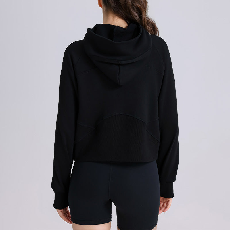 Velvet Warm Loose Half Zip Hooded Sweatshirt