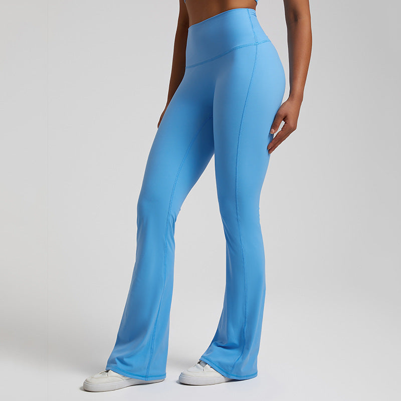 Solid color high stretch sports flared pants
