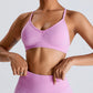 Seamless Thin Straps Cross Back Sports Bra