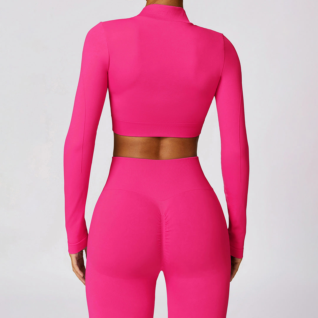 Tight-fitting seamless long-sleeved yoga jacket