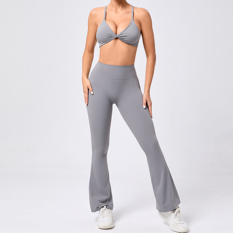 Adjustable bra & flared quick-drying pants sets